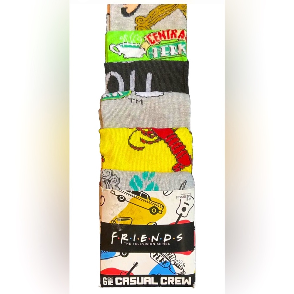 Friends Men’s Crew Socks, 6-Pack, Sizes 8-12